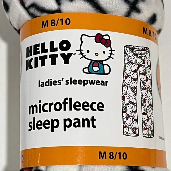 Hello Kitty Other - Hello Kitty Microfleece Sleep Pants Womens Medium 8/10 White Sanrio Pajamas NEW